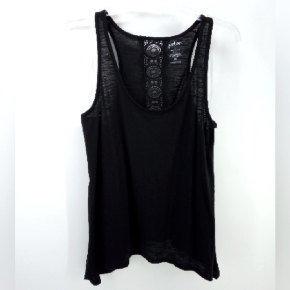 NWT Just Be Black Crochet Sharkbite Tank Top L Early 2000s Style